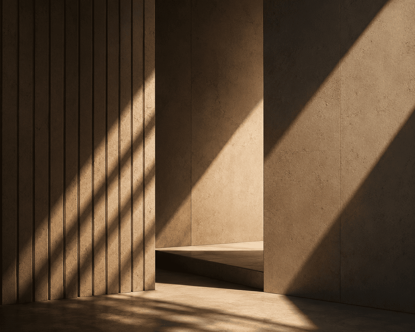 Architecture minimaliste avec jeux d’ombre et de lumière